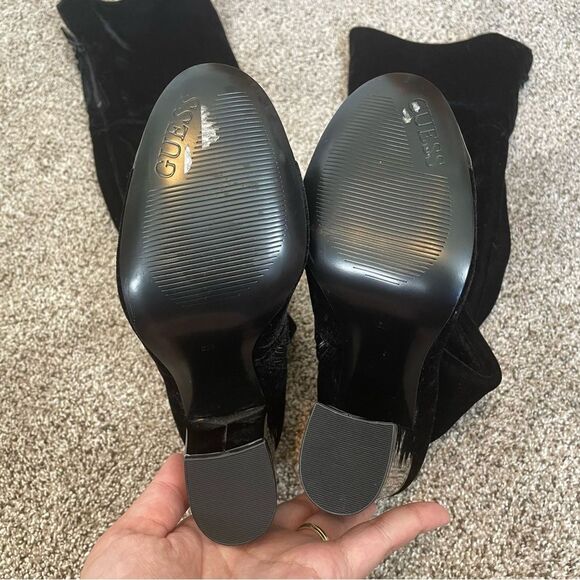 GUESS {6} Over-the-Knee Boots Black Lolo EUC Women’s Velvet Boot - Picture 4 of 10